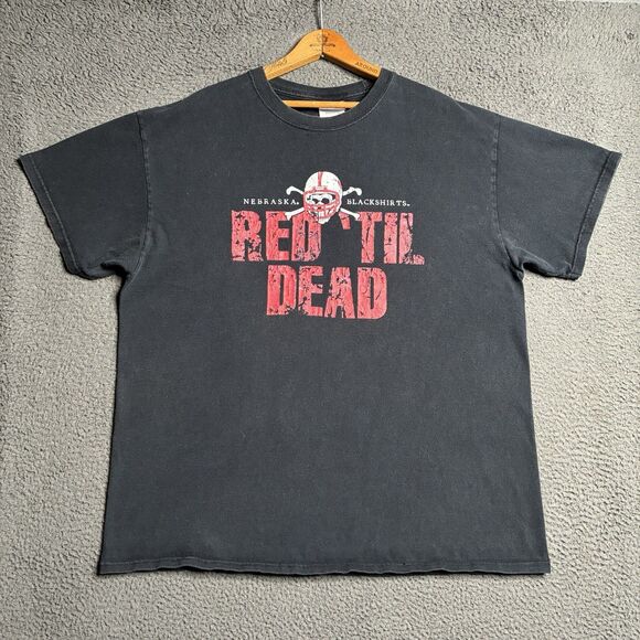 Nebraska Cornhuskers Football Blackshirts T Shirt Vintage Y2K Mens XL University - Picture 3 of 10